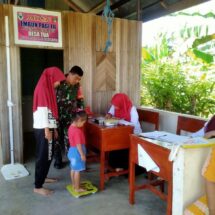 Babinsa Koramil 1406-05/Majauleng Dampingi Kegiatan Posyandu di Desa Tua