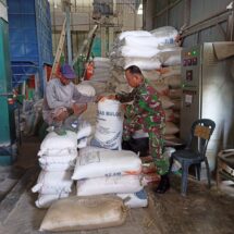 Babinsa Koramil 1406-07/Takkalalla Periksa Kondisi Gudang Beras di Desa Pantai Timur