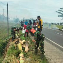 Sinergitas TNI-POLRI Dan Instansi Terkait Adakan Karya Bakti Di Kecamatan Tanasitolo.